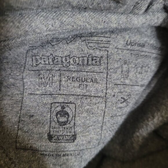 Patagonia Hoodie Mens Medium Gray Sweatshirt P6 Uprisal Hoody Pullover‎ Recycled - Picture 5 of 7